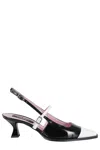 Carel Paris Pointed Toe Slingback Shoes In Black
