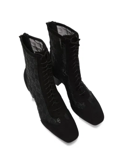 Carel Paris Colette Lace-up Ankle Boots In Black