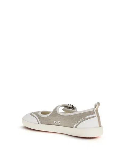 Carel Paris Cotton Canvas Flat In Beige