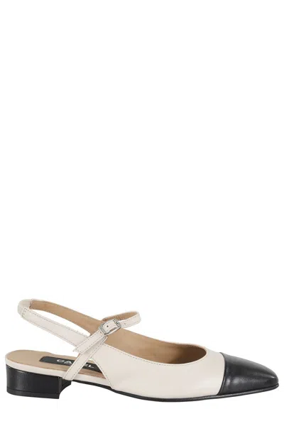 Carel Paris Decolletè Slingback With Contrast Black Pointed Toe In Multi