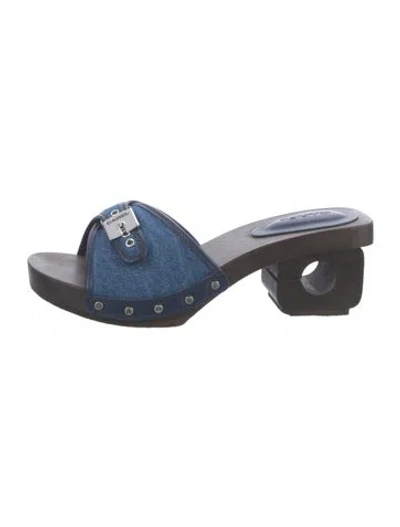 Pre-owned Carel Paris Denim Slides In Blue