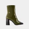Carel Paris Thick Heeled Short Boots In Brown