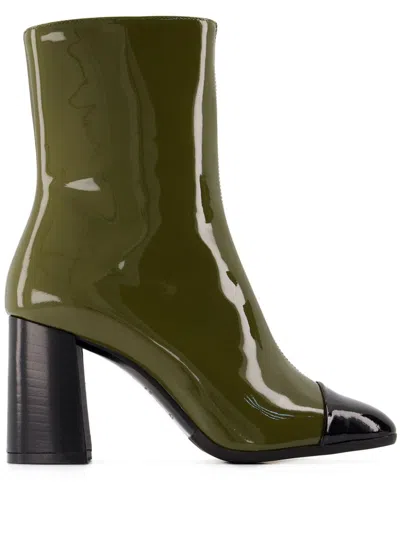 Carel Paris Donna Boots - Carel - Patent Leather - Khaki/black In Green