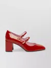 Carel Paris Double Strap Buckle Block Heel Pumps In Red