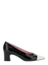 Carel Paris Edith' Black Pumps With Contrasting Toe In Leather In Black