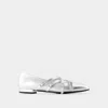 Carel Paris Eloise Leather Ballet Flats In Silver
