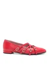 Carel Paris Eloise Leather Ballet Flats In Red