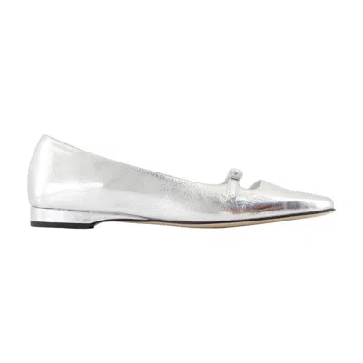Carel Paris Emilie Leather Ballet Flats In Silver