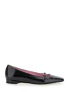 Carel Paris 'emilie' Black Ballet Flats With Buckle In Black