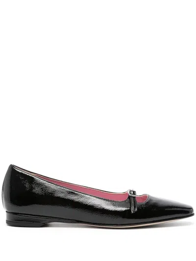 Carel Paris Emilie Leather Ballet Flats In Black