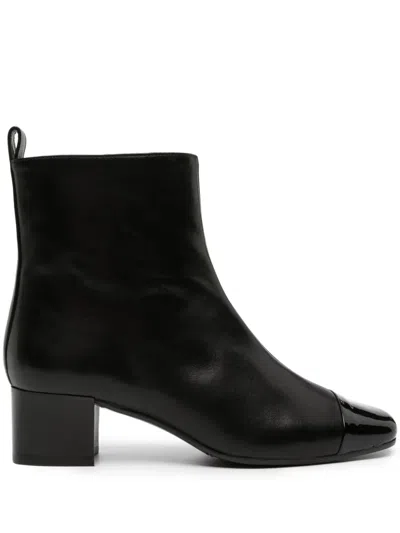 Carel Paris Estime 40mm Leather Ankle Boots In Black