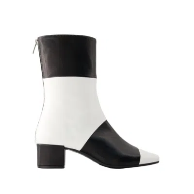 Carel Paris Estime Go Ankle Boots - Leather - Black/white