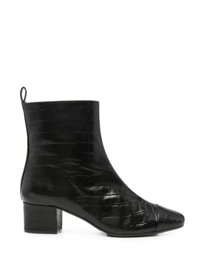 Carel Paris Estime Leather Ankle Boots In Black