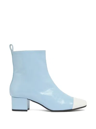 Carel Paris Estime Patent Leather Ankle Boots In Black