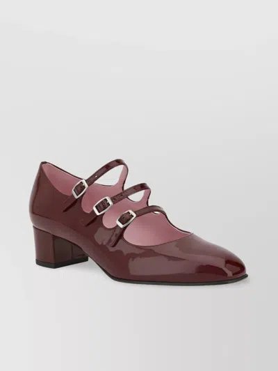 Carel Paris 'kira 24 Reflex' Red Pumps With Straps In Patent Leather Woman In Vernis Bordeaux