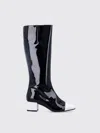 Carel Paris High Block Heel Two-tone Knee Boots In Schwarz