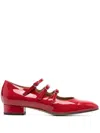 Carel Paris Ariana Patent Leather Ballets With Crossed Bands In Red