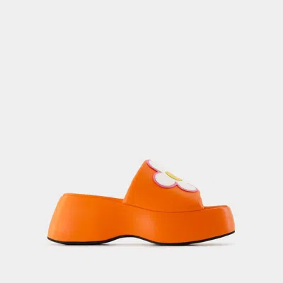 Carel Paris Flower Sandals In Orange