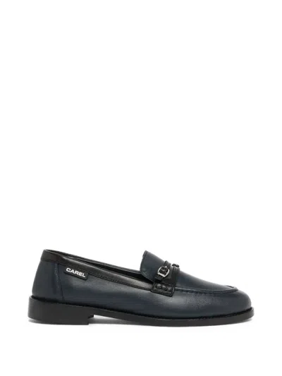 Carel Paris Gina Buckle-strap Loafers In Blue