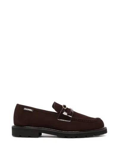Carel Paris Giovanna Buckle-detail Suede Loafers In Brown