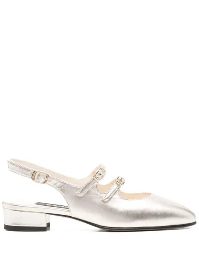 CAREL PARIS GREY LEATHER BALLET FLATS