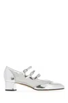 Carel Paris Kinight Leather Pumps In Silver
