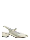 CAREL PARIS 'ISCHIA' METALLIC SLINGBACK PUMPS WITH ADJUSTABLE STRAP IN PATENT LEATHER WOMAN