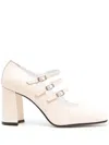 Carel Paris Three Strap Block Heel Pumps In Neutrals