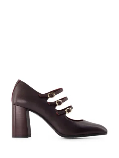 Carel Paris Keel Flex Triple-strap Pumps In Brown