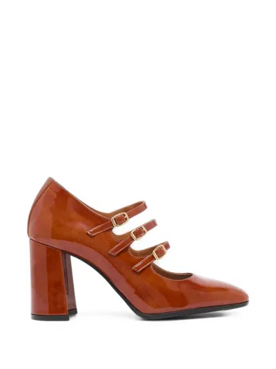 Carel Paris Keel Patent Leather Pumps In Brown