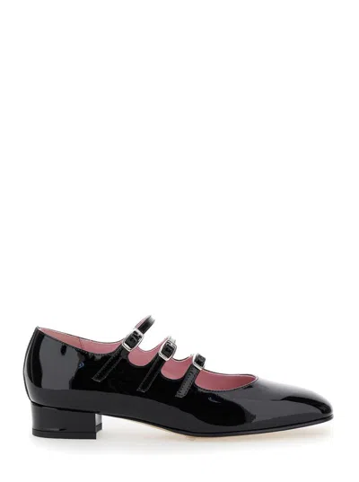 CAREL PARIS 'KINA' BLACK MARY JANES WITH STRAPS AND BLOCK HEEL