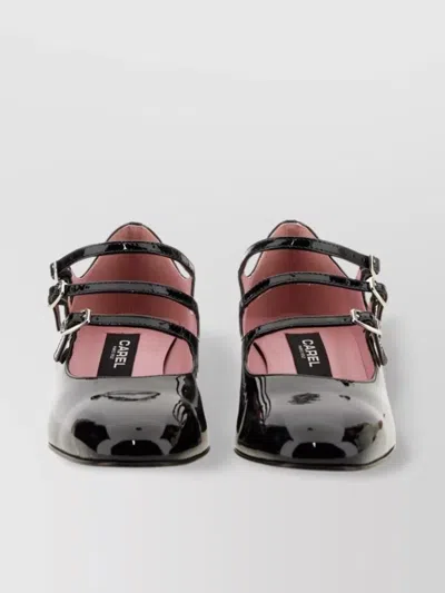 Carel Paris "kina" Block Heel Triple Buckle Pumps