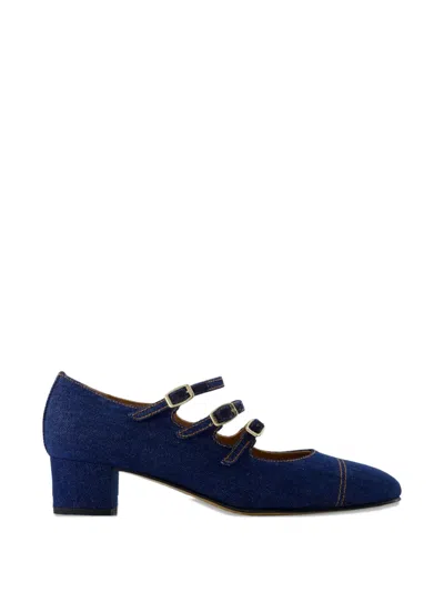 Carel Paris Kina Buckled Denim Pumps In Blue