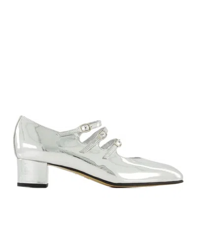 Carel Paris Argent Leopard Kina Mary Jane Patent Leather Pumps In Silver