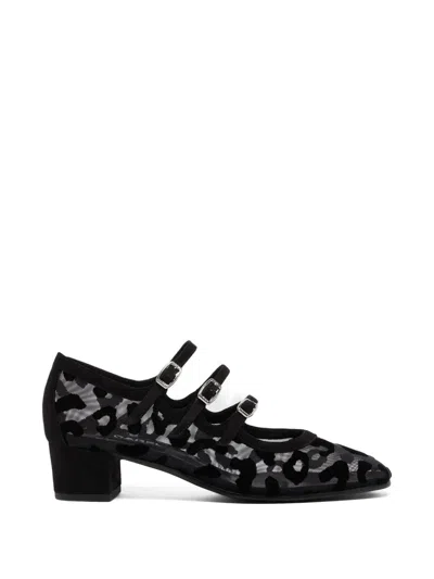 Carel Paris Kina Leopard-print Mesh Pumps In Black
