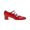 Carel Paris 'kina' Red Mary Janes With Straps And Block Heel In Red
