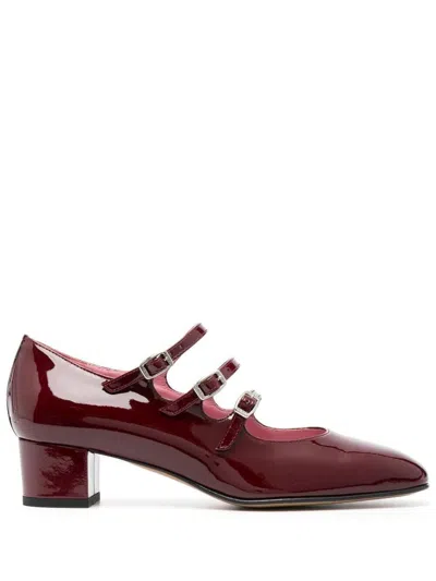 Carel Paris 40mm Kina Triple-strap Pumps In Red