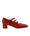 Carel Paris 'kina' Red Mary Janes With Straps And Block Heel In Red