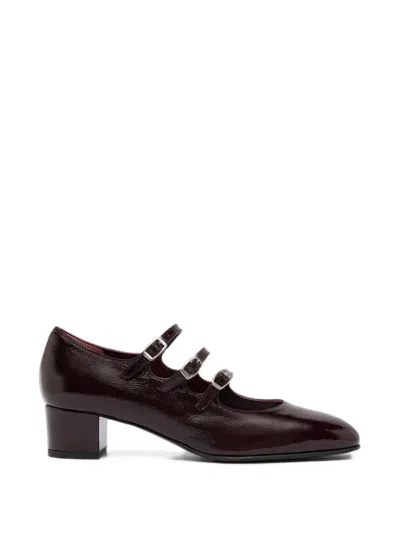 Carel Paris Kina Triple-strap Pumps In Burgundy
