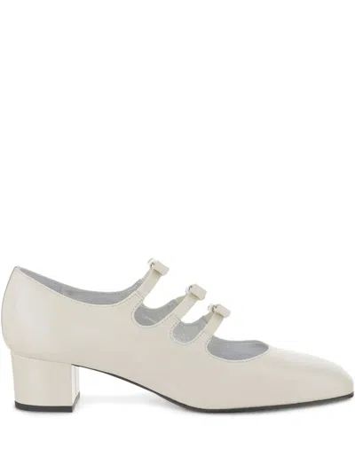 Carel Paris Kinette Leather Mary Jane Pumps In White