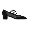 Carel Paris Mesh-panelled Suede Pumps In Black