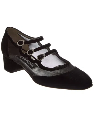 Carel Paris Kinight Suede & Mesh Mary Jane Pump