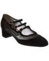 Carel Paris Kinight Suede & Mesh Mary Jane Pump