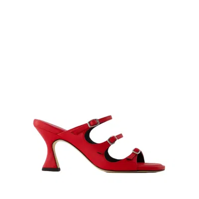 Carel Paris Kitty Sandals - Leather - Red