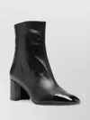 Carel Paris Leather Ankle Boots With Mid Block Heel