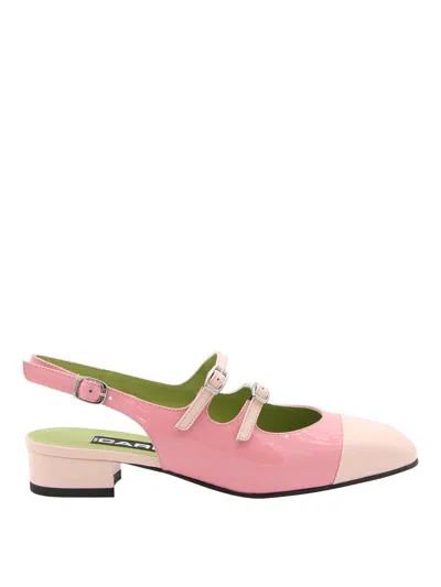 Carel Paris Block Heel Patent Slingback Pumps In Pink