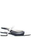 Carel Paris 'oceano' Blue Slingback Ballet Shoes With Contrasting Toe In Blue