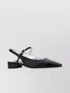 Carel Paris Leather Block Heel Ballerinas With Sling Back