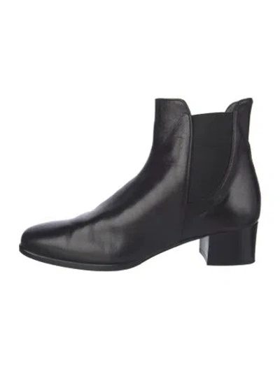 Pre-owned Carel Paris Leather Chelsea Boots In Black