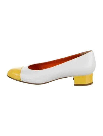 Pre-owned Carel Paris Leather Colorblock Pattern Pumps In Multi